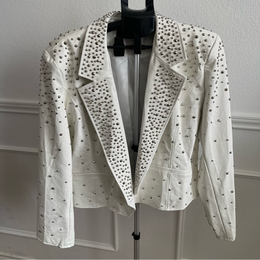 AKIRA White Studded Blazer - Picture 3 of 10